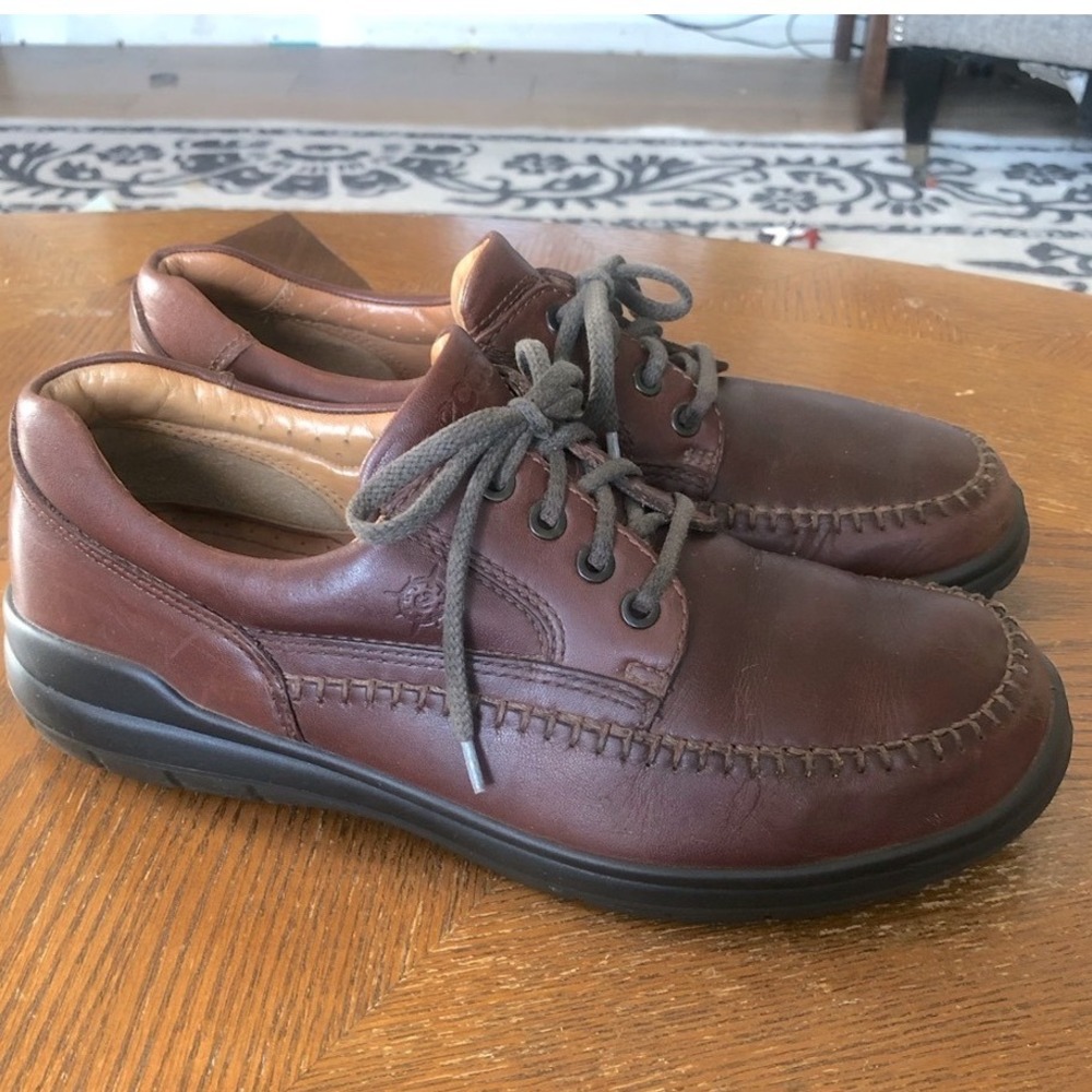 ECCO Mens Comfort System Brown Leather Whipstitch Lace Up Oxfords Shoes 43 (9)